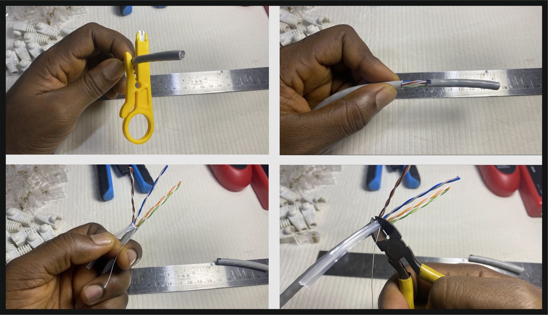 how to connect ends to cat5e ethernet cable